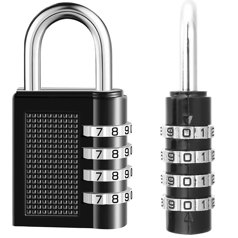 Weatherproof Zinc Alloy 4-Digit Combination Padlock Set 2 Pcs
