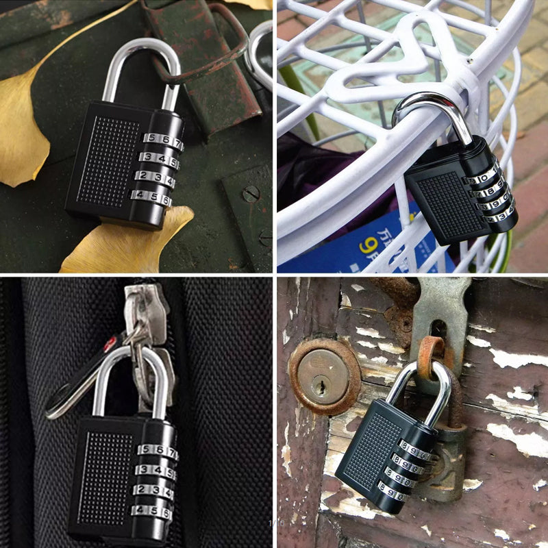 Weatherproof Zinc Alloy 4-Digit Combination Padlock Set 2 Pcs