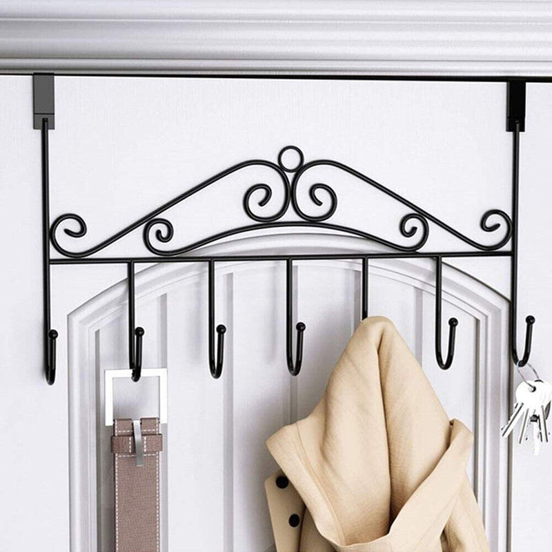 Iron Over the Door 7 Hooks Non-Drilling Clothes Hanger