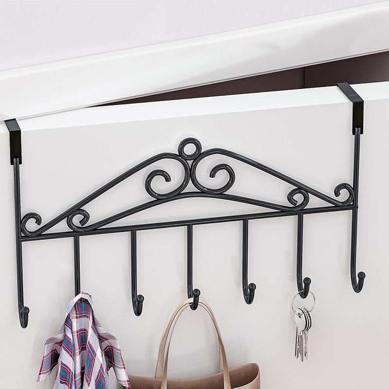 Iron Over the Door 7 Hooks Non-Drilling Clothes Hanger