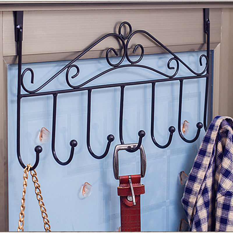 Iron Over the Door 7 Hooks Non-Drilling Clothes Hanger