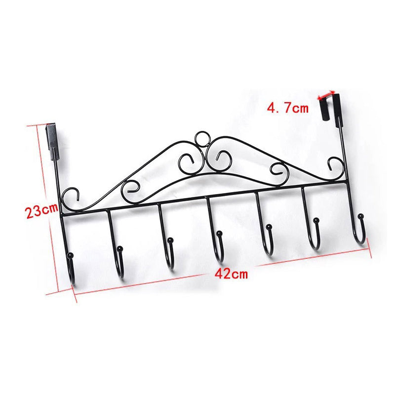 Iron Over the Door 7 Hooks Non-Drilling Clothes Hanger