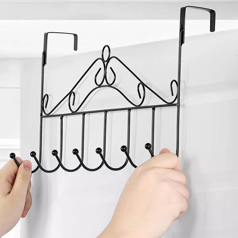 Iron Over the Door 7 Hooks Non-Drilling Clothes Hanger