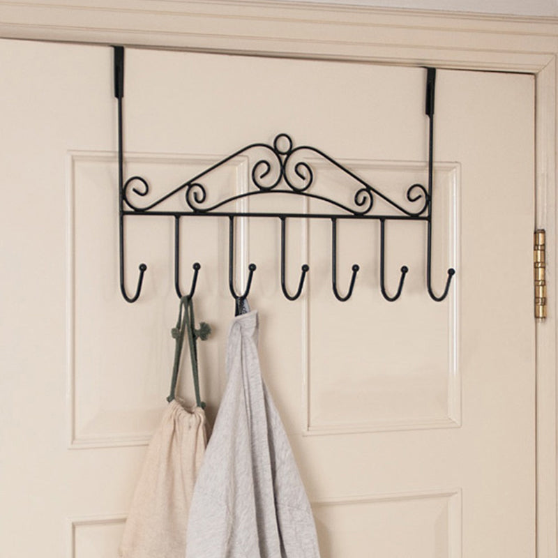 Iron Over the Door 7 Hooks Non-Drilling Clothes Hanger