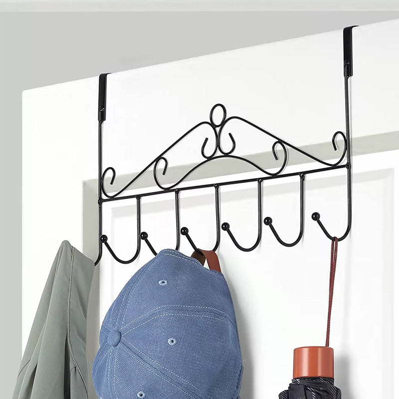 Iron Over the Door 7 Hooks Non-Drilling Clothes Hanger