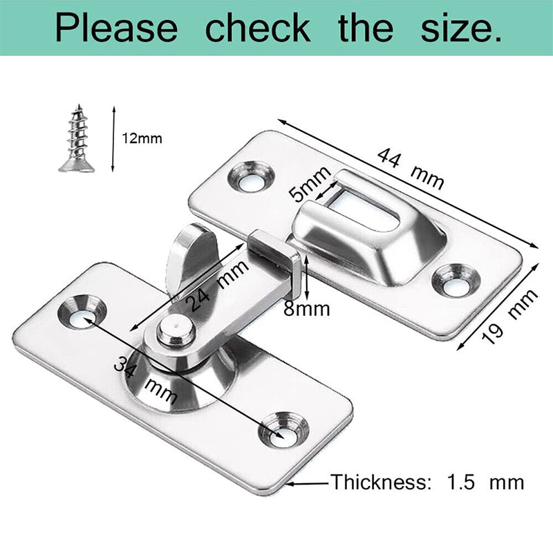 Finish Stainless Steel Right Angle Sliding Door Latch - view 6
