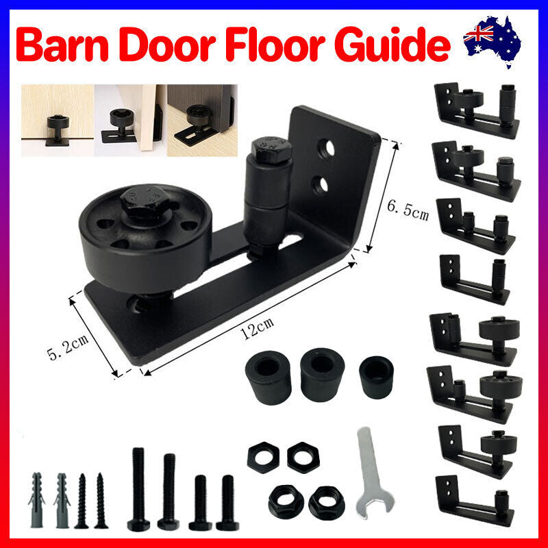 Black Matte Carbon Steel Barn Door Floor Guide Stay Roller