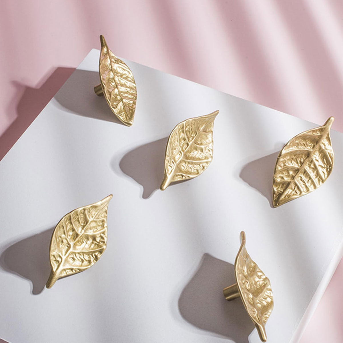 Gold Leaf Shape Metal Cabinet Handle for Drawers and Doors