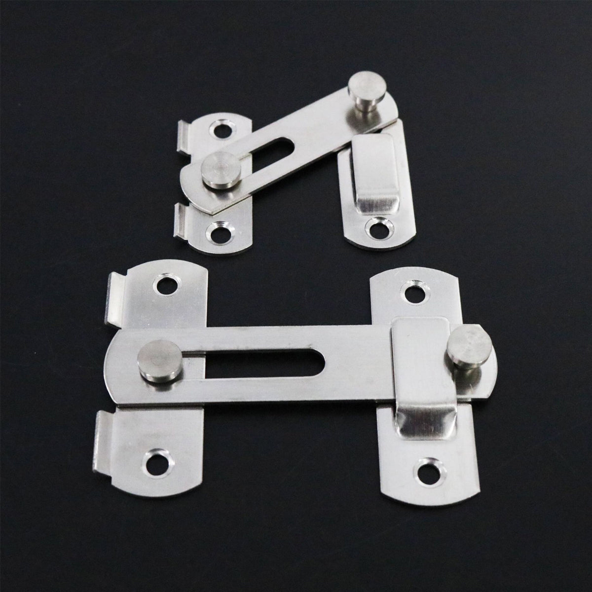 Silver Stainless Steel 90 Degree Sliding Door Safety Latch Set