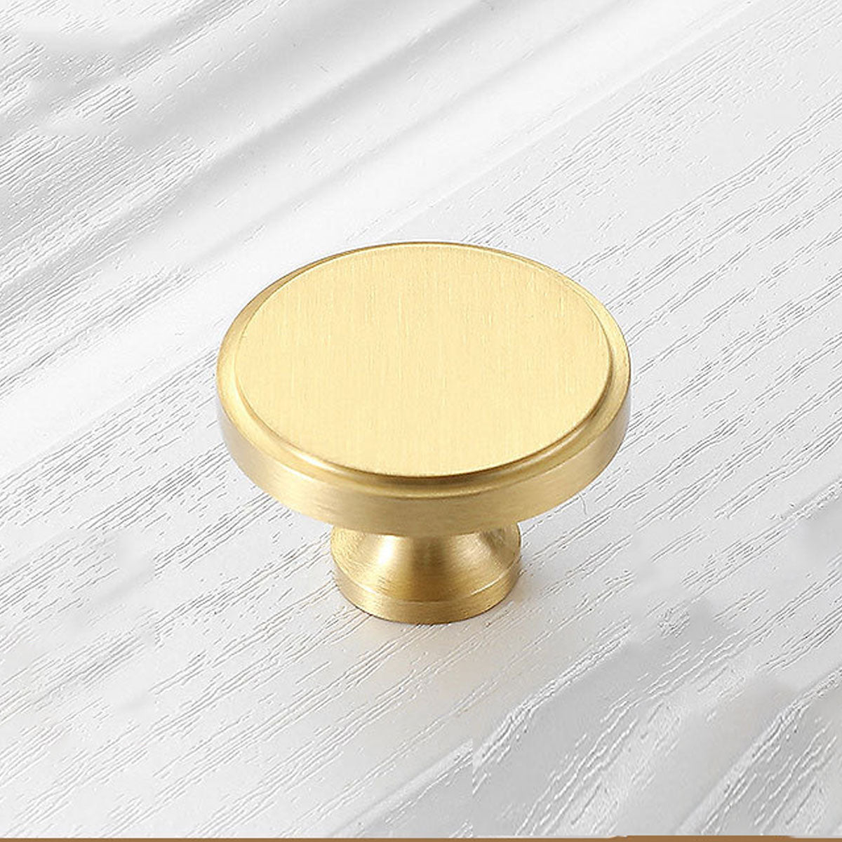 Gold Copper Round Cabinet Knob with Single-Hole Mount