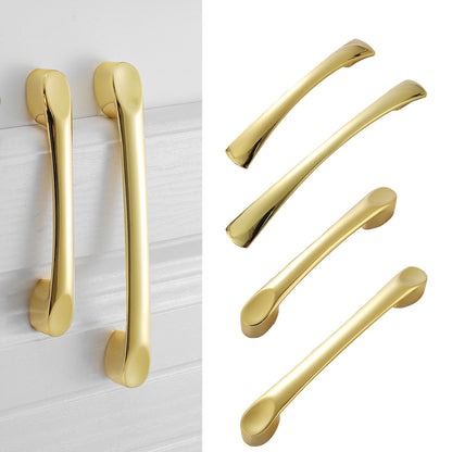 Solid Brass Wardrobe Handle with Bright Gold Finish