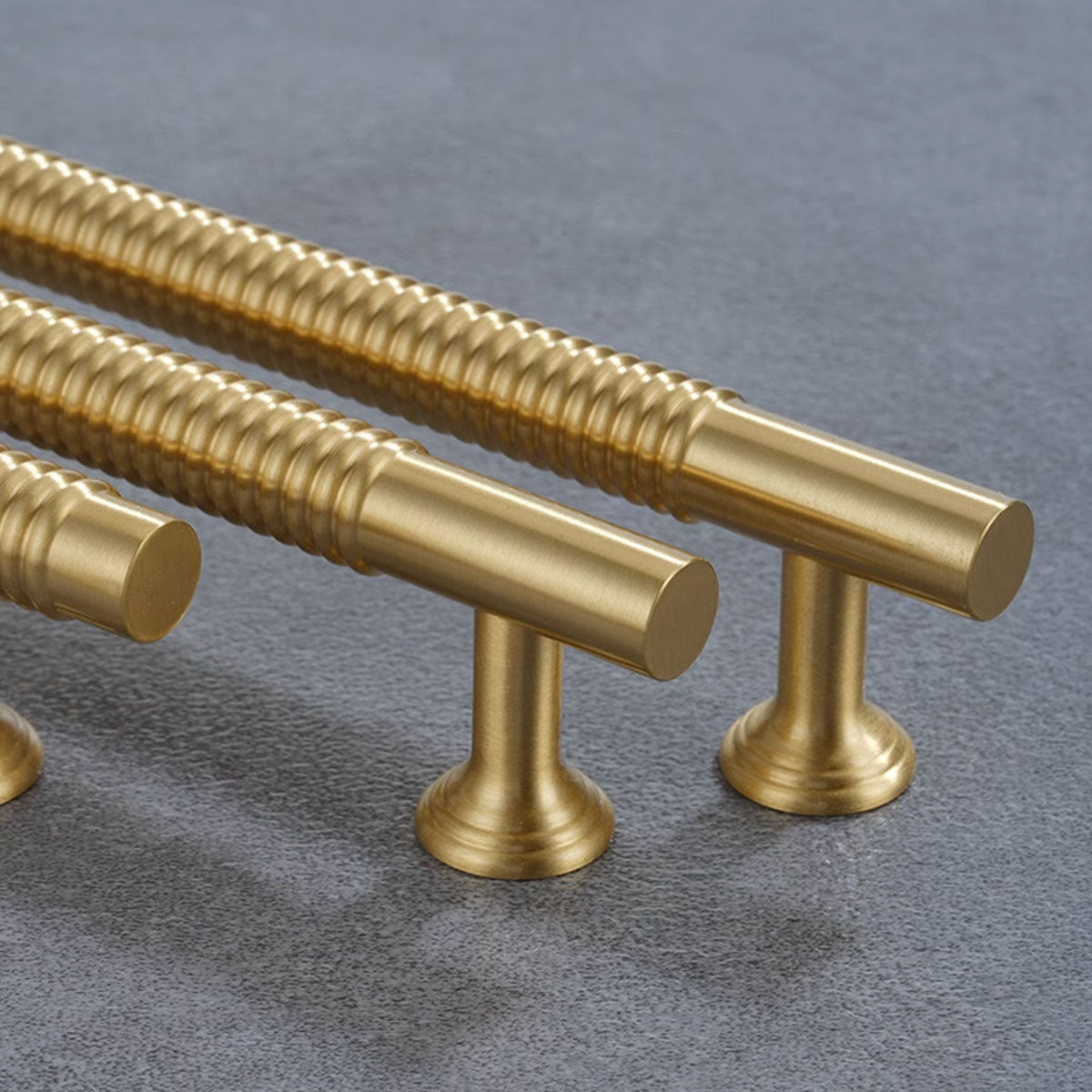 Anti-Slip Textured Brass Cupboard & Cabinet Door Pull Handle 96-320mm