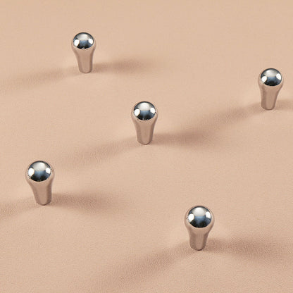 Bright Silver Copper Cabinet Knob Single-Hole