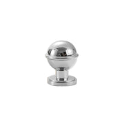 Bright Silver Solid Brass Cabinet Knob Single Hole 26mm
