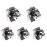Silver Chrome-Plated Metal and ABS Push Button Cabinet Door Locks