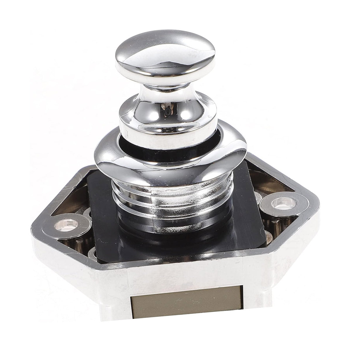 Silver Chrome-Plated Metal and ABS Push Button Cabinet Door Locks