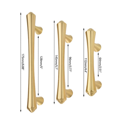 Gold Pure Copper Door Handle with 64, 96, 128mm Options