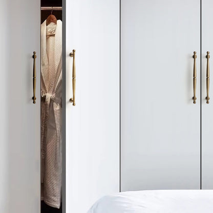 Bronze Brass Cabinet Handle with Brushed Retro Design