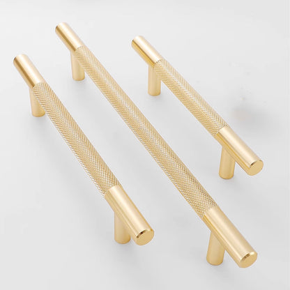 Gold Knurled Full Copper Cabinet Handle for Drawers
