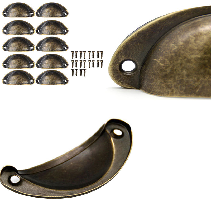 Bronze Antique Finish Iron Cup Cabinet Handle Pulls 30 Pack