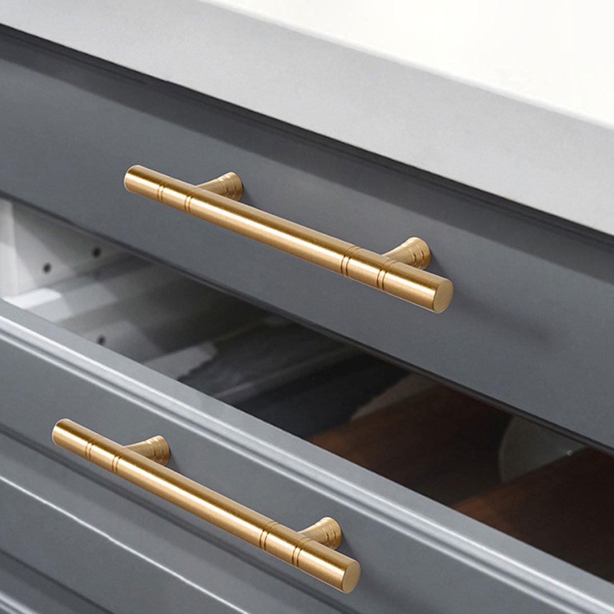 Brushed Brass Cupboard & Cabinet Door Pull Handle 50-192mm