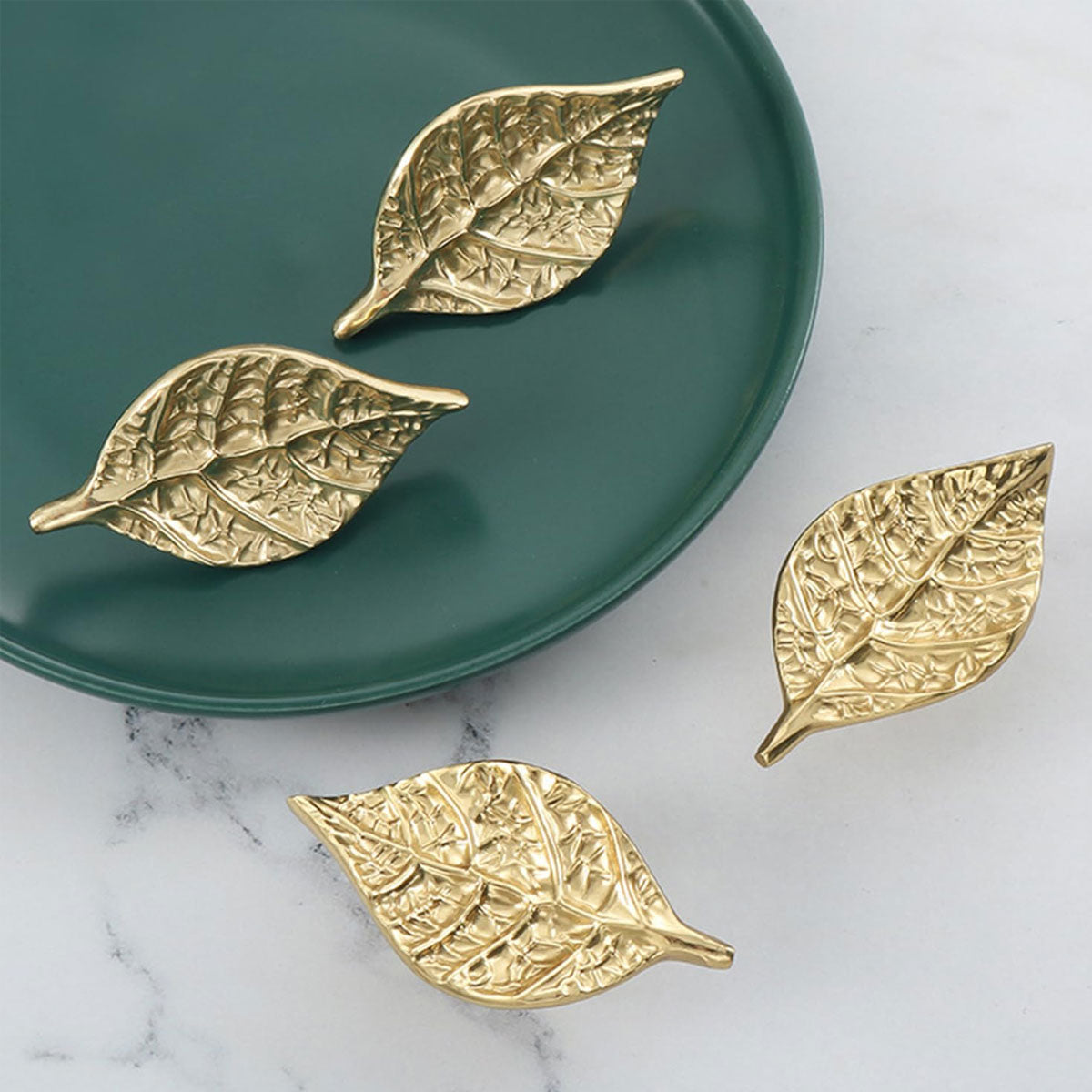 Gold Leaf Shape Metal Cabinet Handle for Drawers and Doors