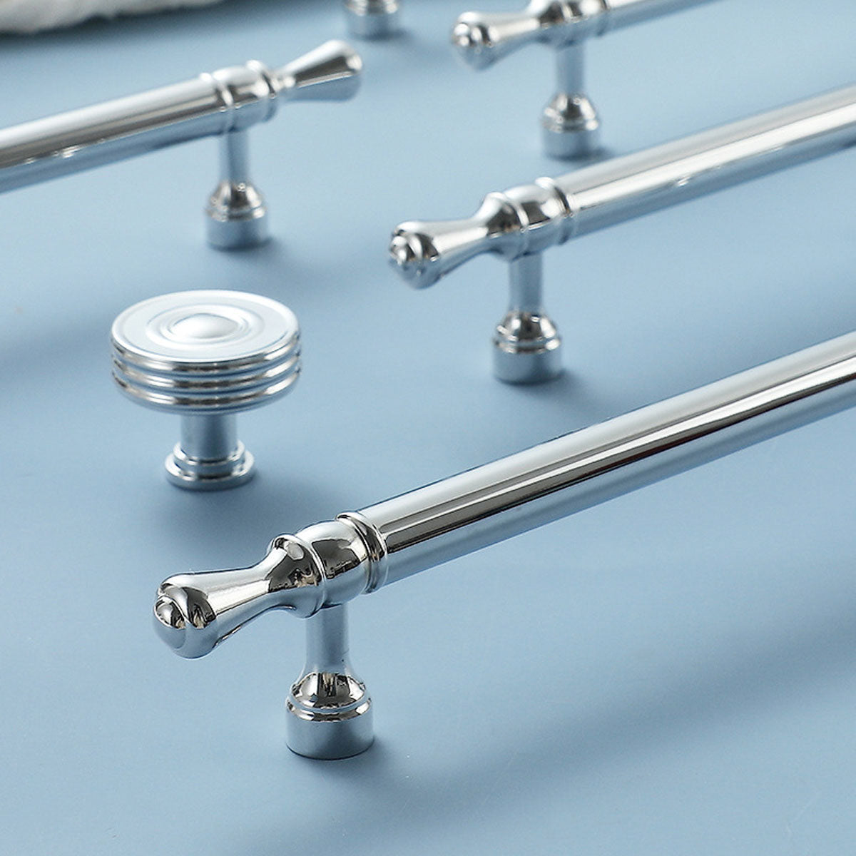 Silver Copper Cabinet Handle with Polished Finish 96–256mm