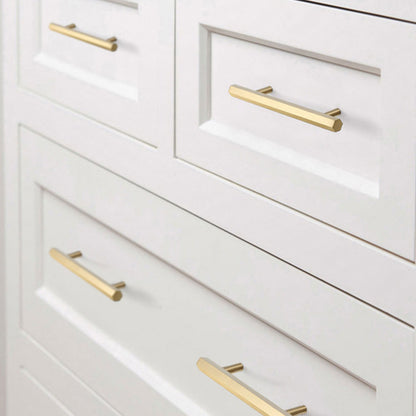 Hexagonal Gold Alloy Cabinet Handle with 64–224mm Options