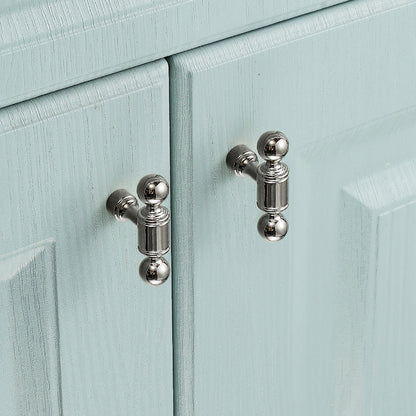 Silver Metal Cabinet Handle with Round Ball End, Polished