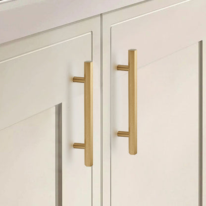 Hexagonal Gold Alloy Cabinet Handle with 64–224mm Options