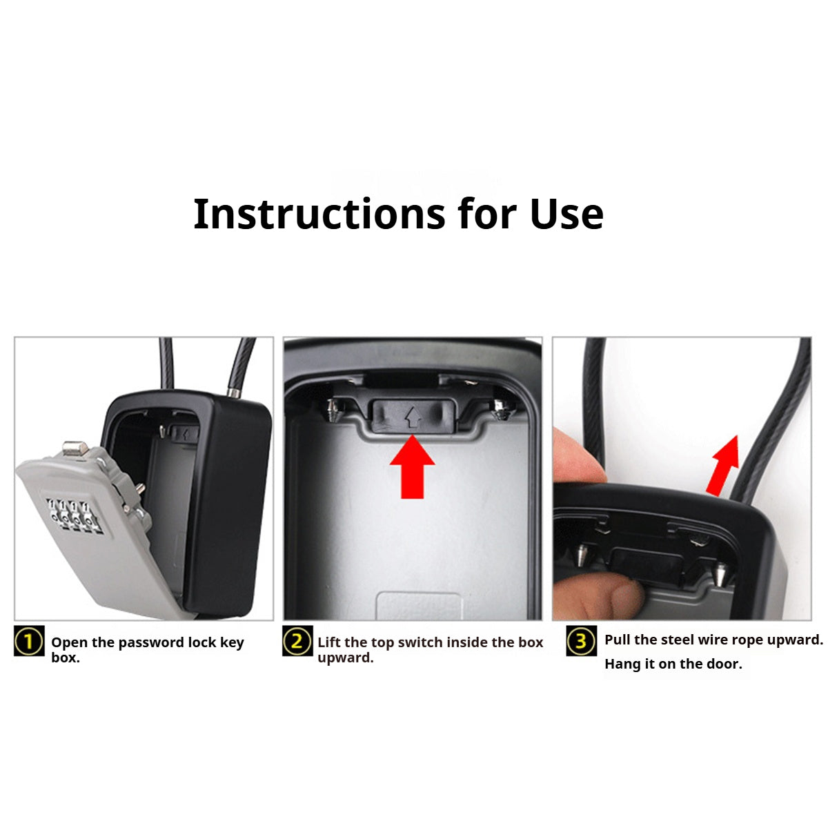 Portable Key Lock Box Hanging Combination Storage Organizer