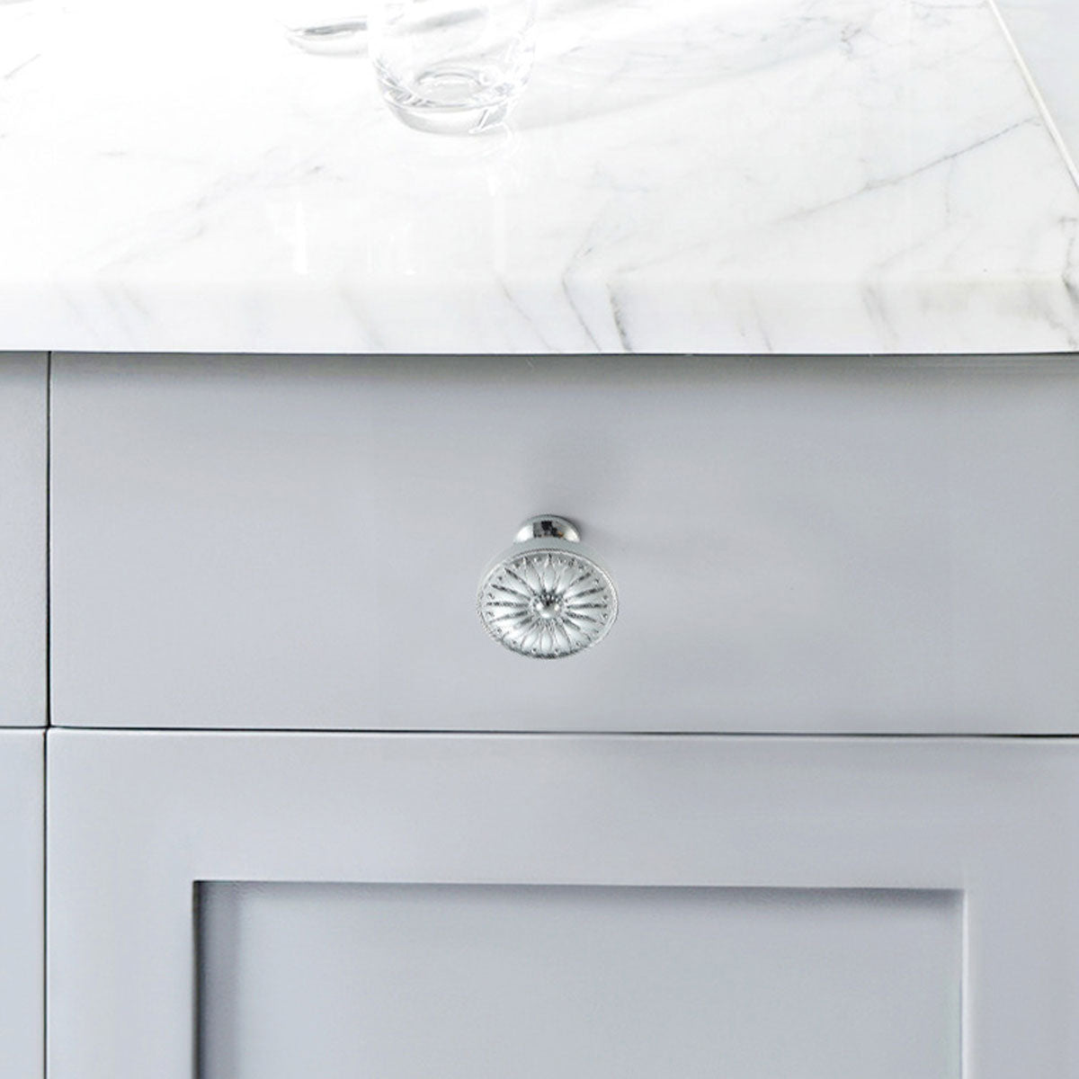 Bright Chrome Brass Round Cupboard & Cabinet Door Knobs 35×17mm