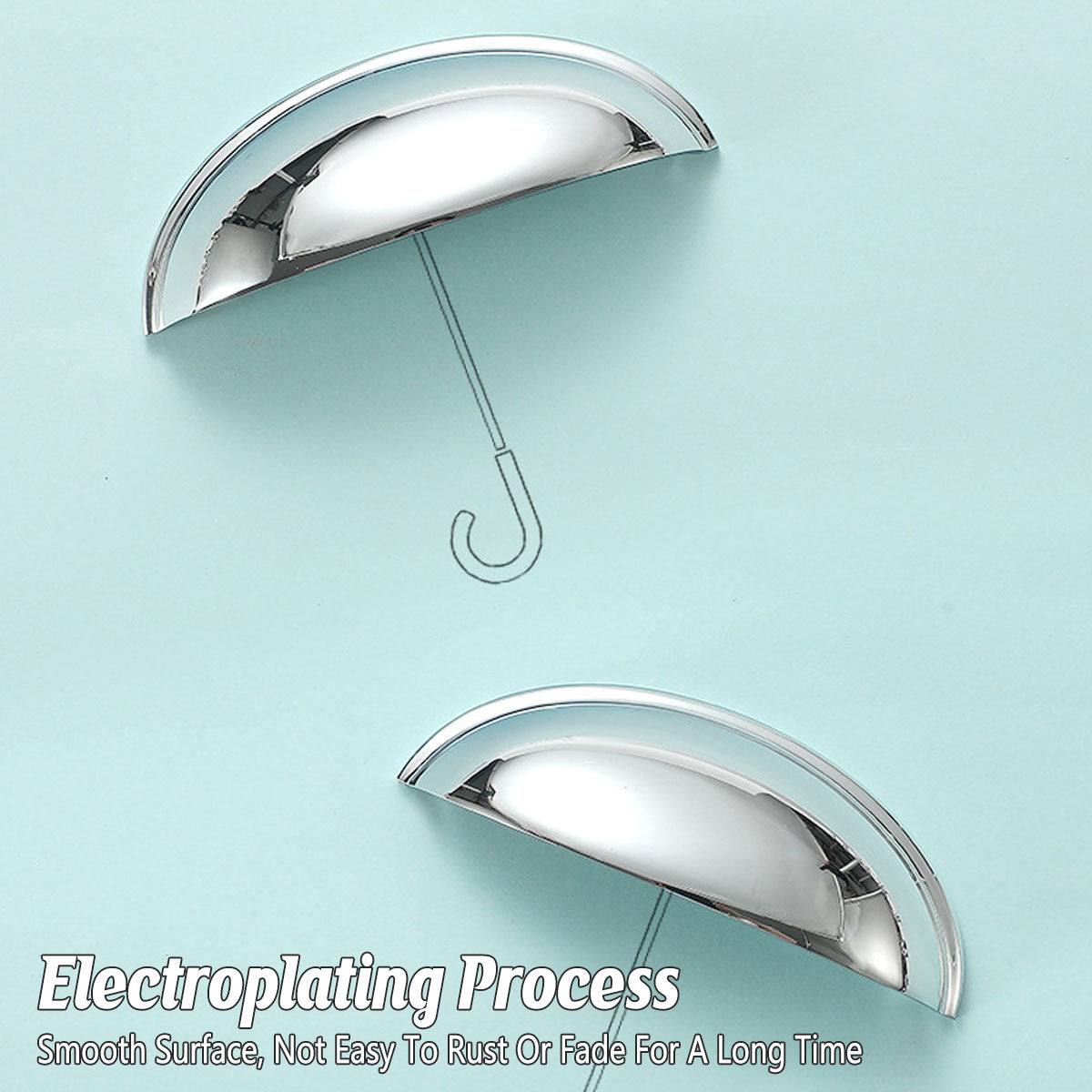 Silver Brass Cupboard & Cabinet Shell Door Pull 98x38x35mm