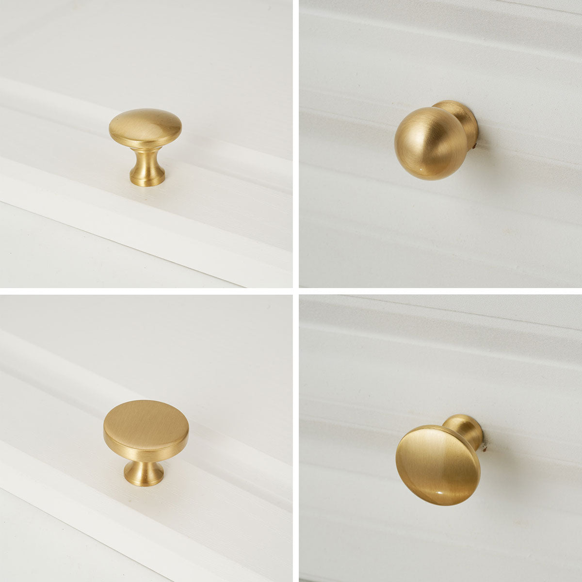 Brushed Brass Cupboard & Cabinet Door Pull Handle & Knob 64–192mm