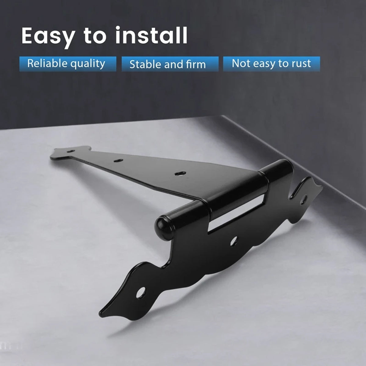 Black Coated Metal Strap T Hinges for Wooden Gate and Barn Door