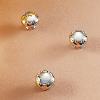 Bright Silver Copper Cabinet Knob Single-Hole