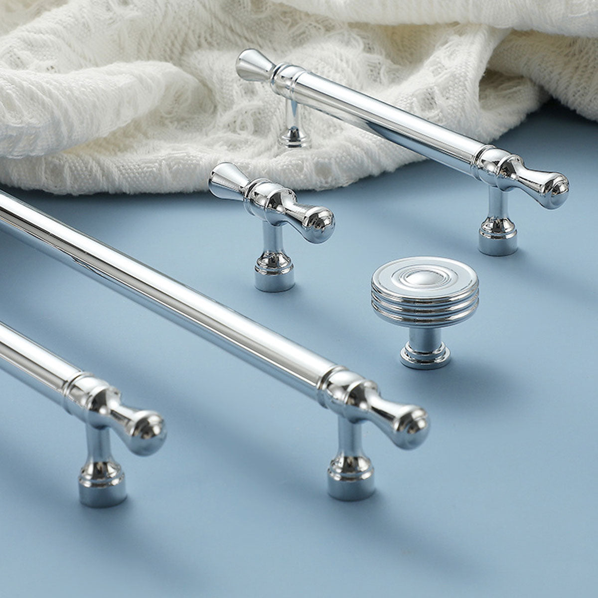 Silver Copper Cabinet Handle with Polished Finish 96–256mm