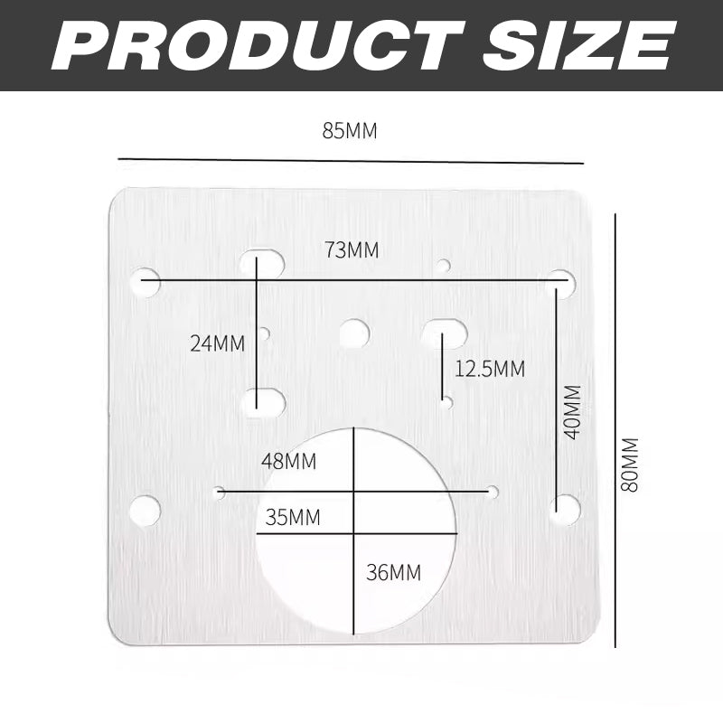 Silver Rust-Resistant Stainless Steel Hinge Repair Plate