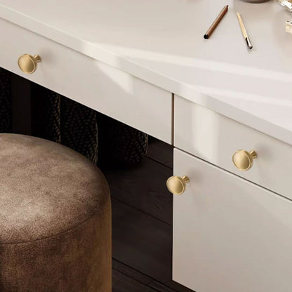 Gold Copper Round Cabinet Knob with Single-Hole Mount
