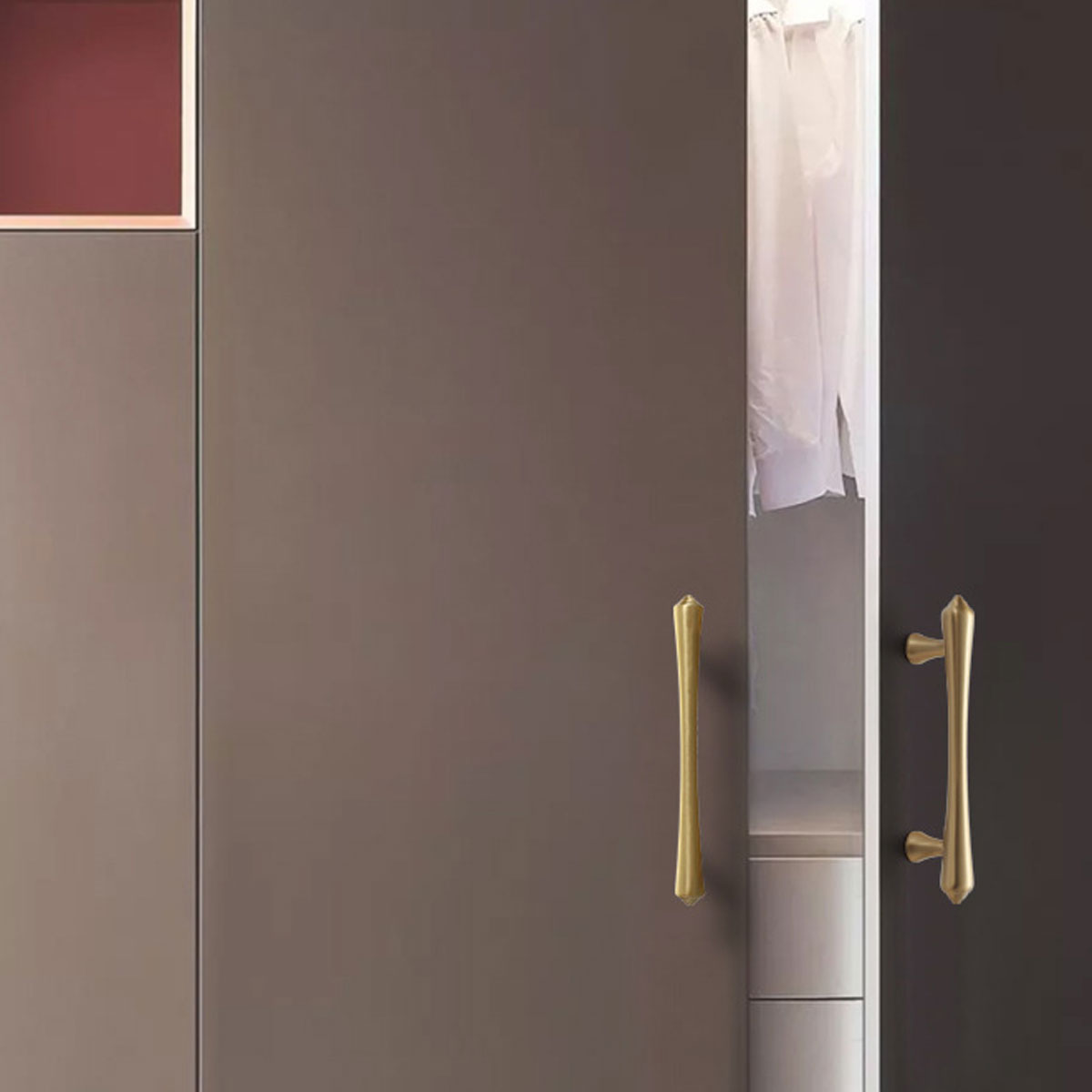 Gold Pure Copper Door Handle with 64, 96, 128mm Options