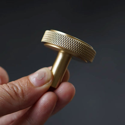 Knurled Solid Brass Handle with Round or Cylindrical Options