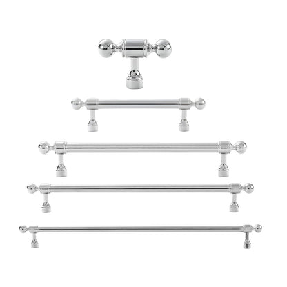 Silver Metal Cabinet Handle with Round Ball End, Polished