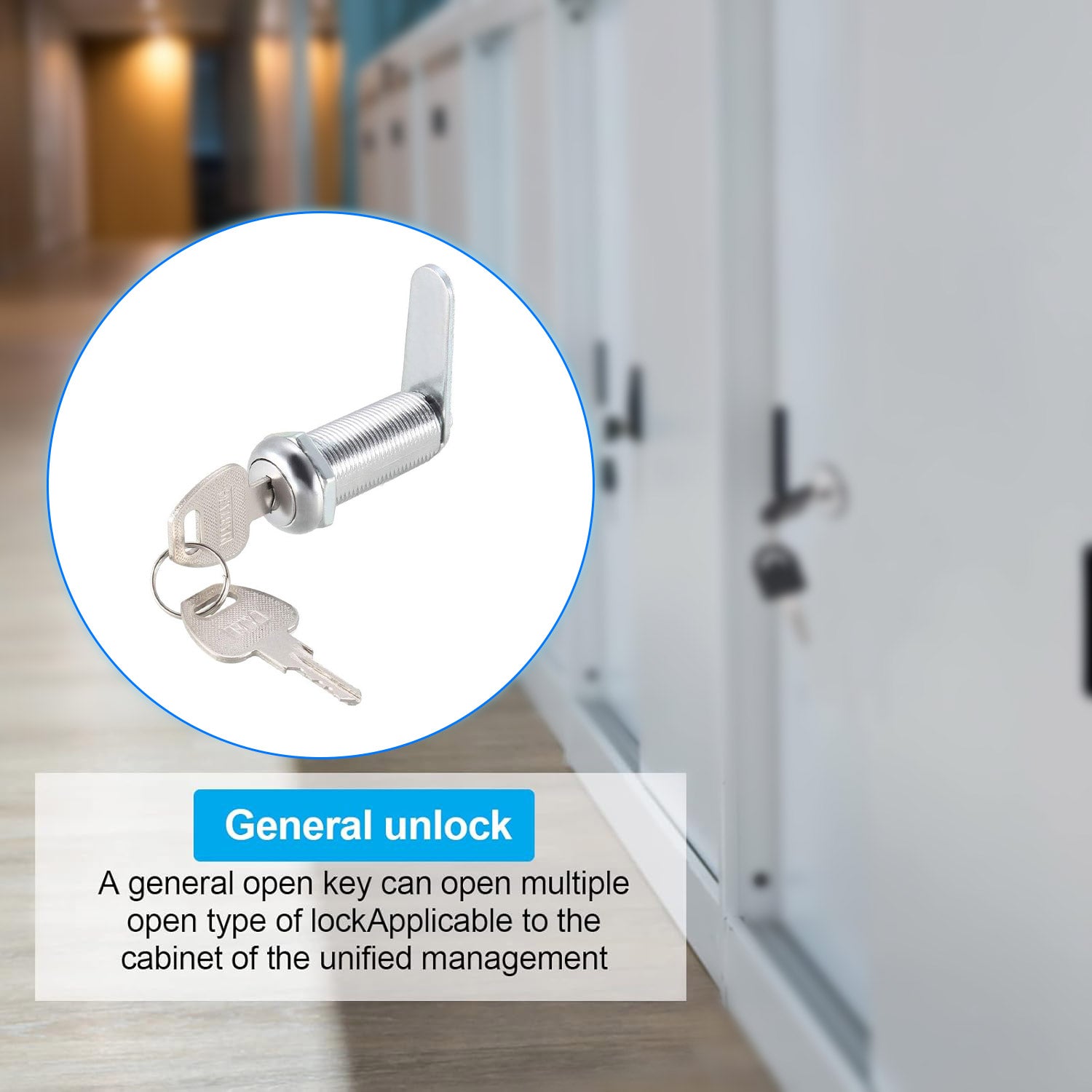 Silver Chrome-Plated Zinc Alloy Cam Lock for Cabinets