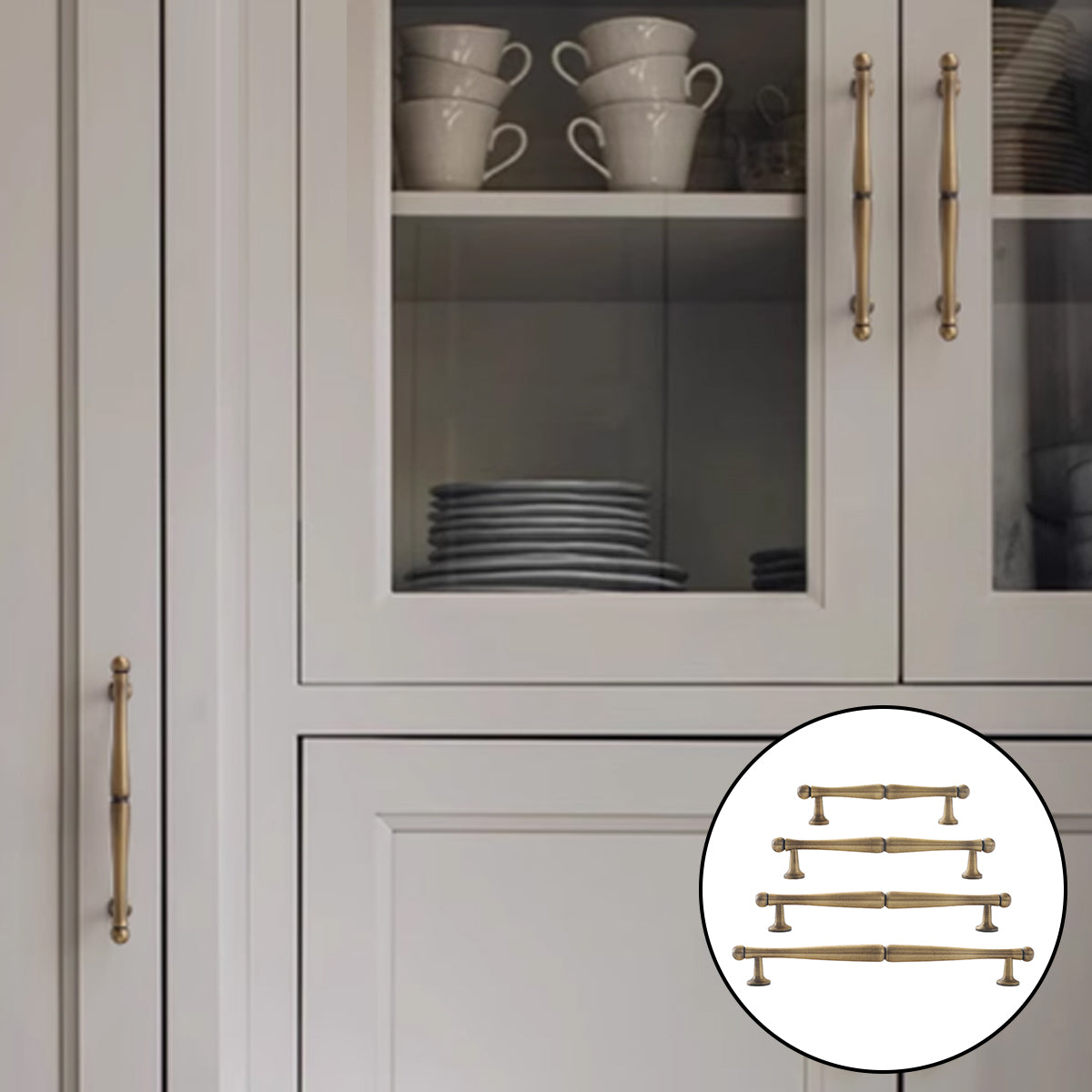 Bronze Brass Cabinet Handle with Brushed Retro Design