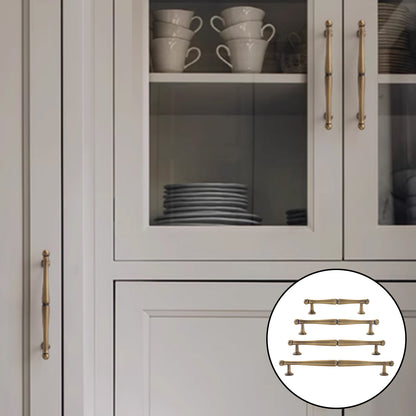 Bronze Brass Cabinet Handle with Brushed Retro Design