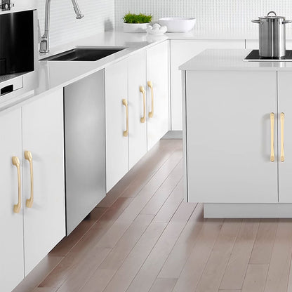 Solid Brass Wardrobe Handle with Bright Gold Finish