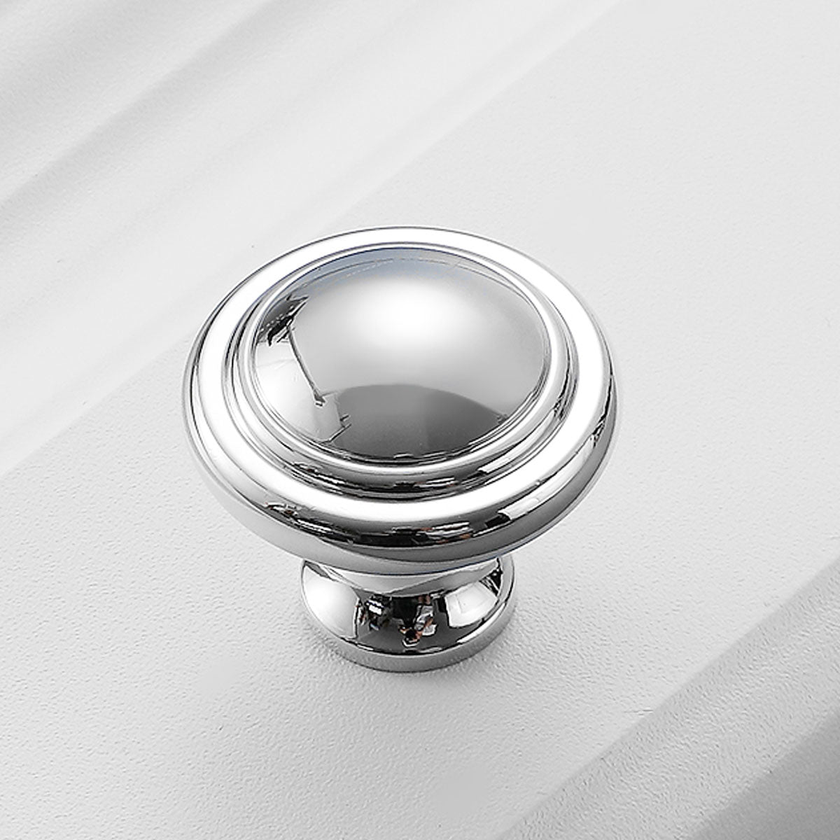 Bright Silver Copper Cabinet Knob Single-Hole