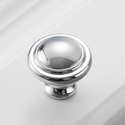 Bright Silver Copper Cabinet Knob Single-Hole