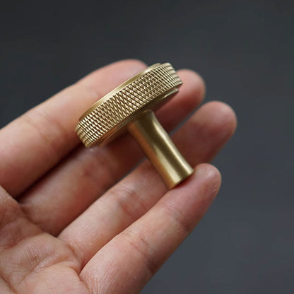 Knurled Solid Brass Handle with Round or Cylindrical Options