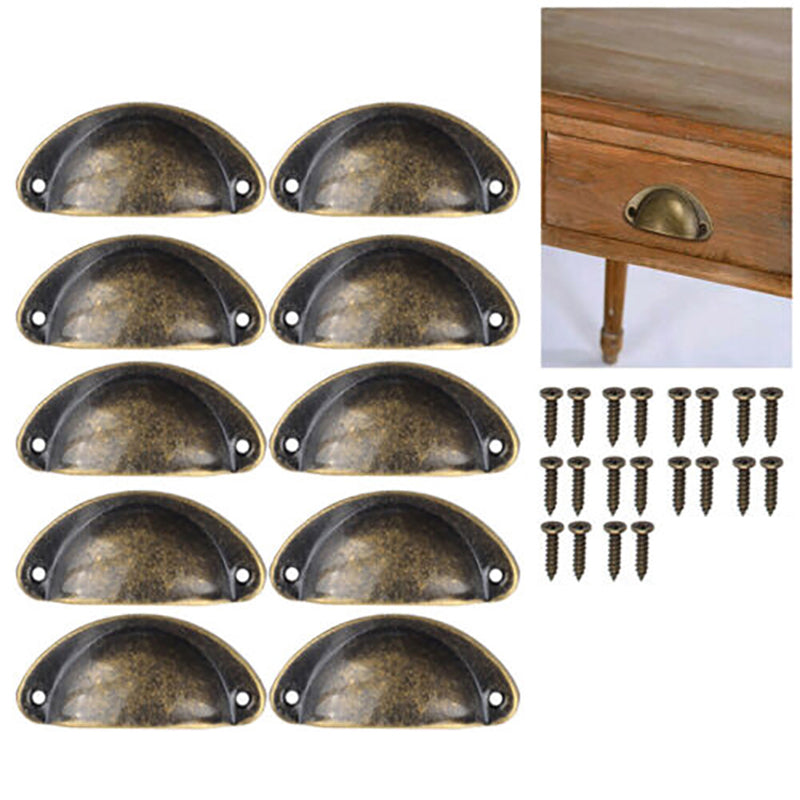 Bronze Antique Finish Iron Cup Cabinet Handle Pulls 30 Pack